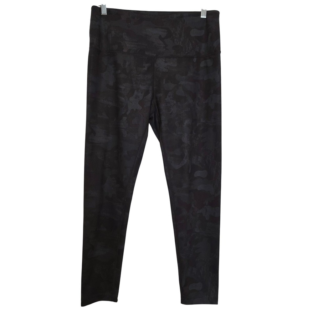 Zella Camo High Waist 7/8 Gym Training Leggings Black Camouflage Size Large
